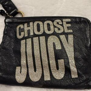 Juicy Couture Black and Glitter Silver Clutch